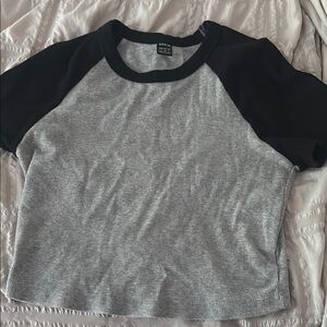 SHEIN Black and Gray Crop Top